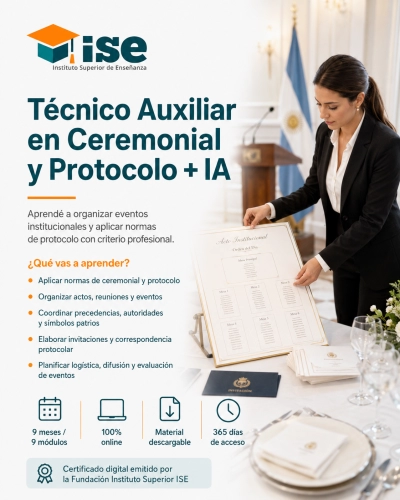 Técnico Auxiliar en Ceremonial y Protocolo + IA