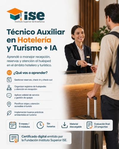 Técnico Auxiliar en Hotelería y Turismo + IA