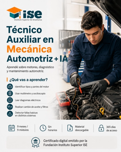 Técnico Auxiliar en Mecánica Automotriz + IA