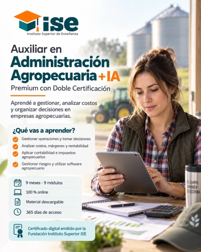 Auxiliar en Administración Agropecuaria + IA (Premium con Doble Certificación)