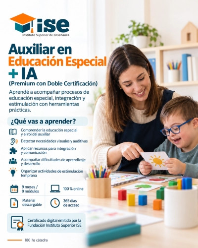 Auxiliar en Educación Especial + IA (Premium con Doble Certificación)