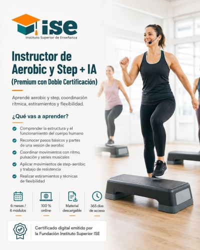 Instructor de Aerobic y Step + IA (Premium con Doble Certificación)