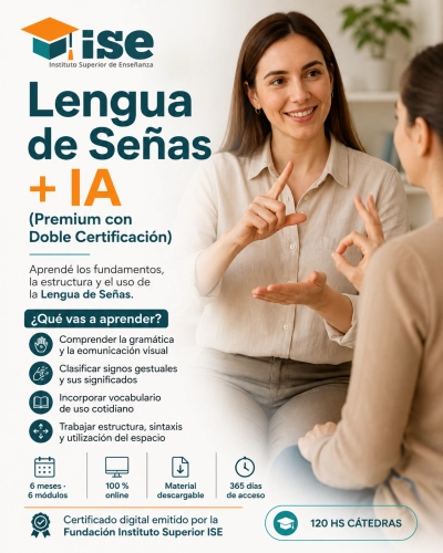 Lengua de Señas + IA (Premium con Doble Certificación)