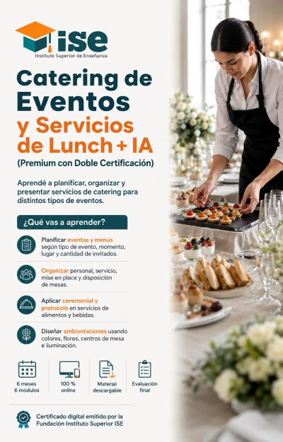 Catering de Eventos y Servicios de Lunch + IA (Premium con Doble Certificación)