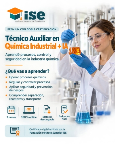 Técnico Auxiliar en Química Industrial + IA (Premium con Doble Certificación)