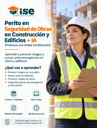 Perito en Seguridad de Obras en Construcción y Edificios + IA (Premium con Doble Certificación)