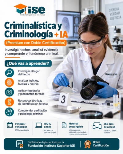 Criminalística y Criminología + IA (Premium con Doble Certificación)