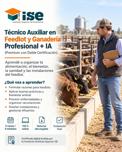 Técnico Auxiliar en Feedlot y Ganadería Profesional + IA (Premium con Doble Certificación)