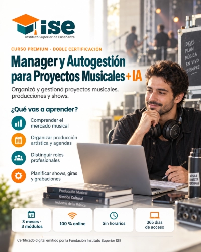 Manager y Autogestión para Proyectos Musicales + IA (Premium con Doble Certificación)