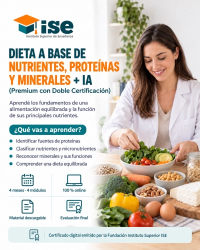 Dieta a base de Nutrientes, Proteínas y Minerales + IA (Premium con Doble Certificación)