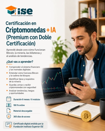 Certificación en Criptomonedas + IA (Premium con Doble Certificación)