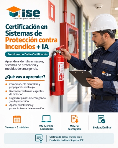 Certificación en Sistemas de Protección contra Incendios + IA (Premium con Doble Certificación)