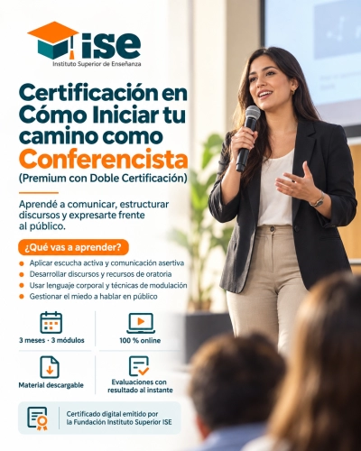 Certificación en Como Iniciar tu camino como Conferencista + IA (Premium con Doble Certificación)