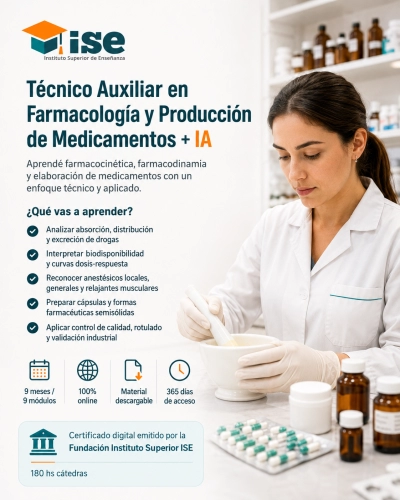 Técnico Auxiliar en Farmacología y Producción de Medicamentos + IA
