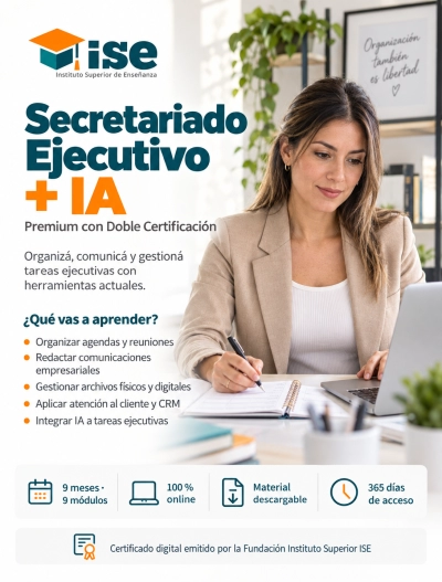 Secretariado Ejecutivo + IA (Premium con Doble Certificación)