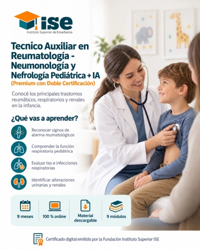 Técnico Auxiliar en Reumatología - Neumonología y Nefrología Pediátrica + IA (Premium con Doble Certificación)