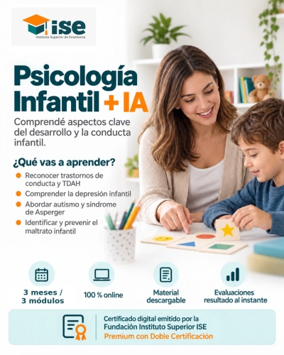 Psicología Infantil + IA (Premium con Doble Certificación)