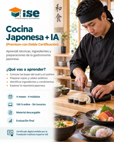 Cocina Japonesa + IA (Premium con Doble Certificación)