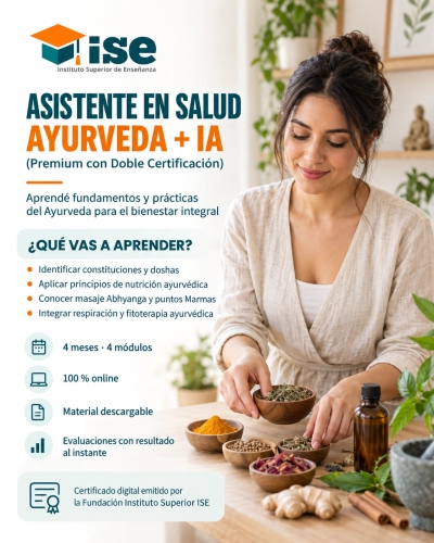 Asistente en Salud Ayurveda + IA (Premium con Doble Certificación)