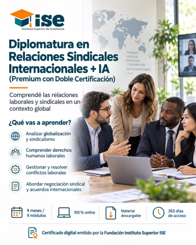 Diplomatura en Relaciones Sindicales Internacionales + IA (Premium con Doble Certificación)