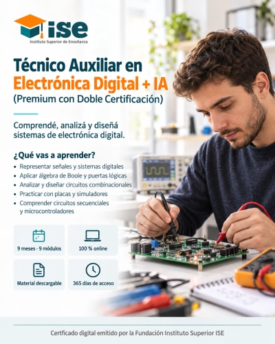 Técnico Auxiliar en Electrónica Digital + IA (Premium con Doble Certificación)