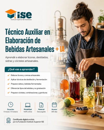 Técnico Auxiliar en Elaboración de Bebidas Artesanales + IA