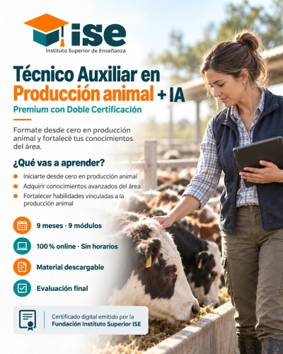 Técnico Auxiliar en Producción animal + IA (Premium con Doble Certificación)