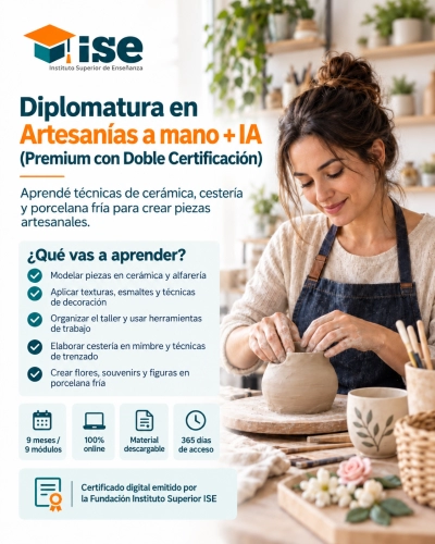 Diplomatura en Artesanías a mano + IA (Premium con Doble Certificación)