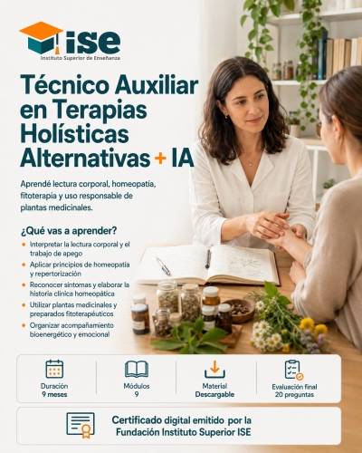 Técnico Auxiliar en Terapias Holísticas Alternativas + IA