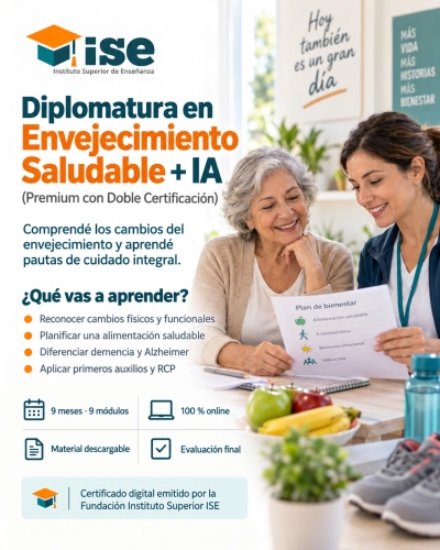 Diplomatura en Envejecimiento Saludable + IA (Premium con Doble Certificación)