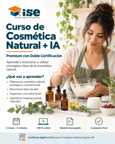 Curso de Cosmética Natural + IA (Premium con Doble Certificación)