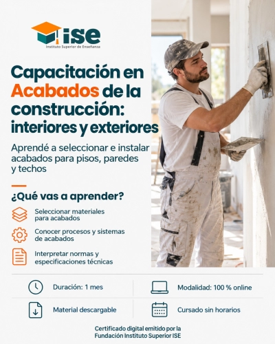 Capacitación en Acabados de la construcción: interiores y exteriores