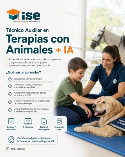 Técnico Auxiliar en Terapias con Animales + IA