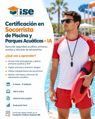 Certificación en Socorrista de Piscina y Parques Acuáticos + IA