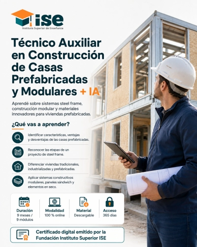 Técnico Auxiliar en Construcción de Casas Prefabricadas y Modulares + IA