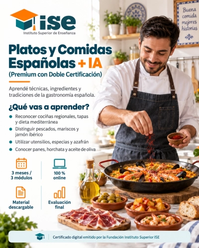 Platos y Comidas Españolas + IA (Premium con Doble Certificación)