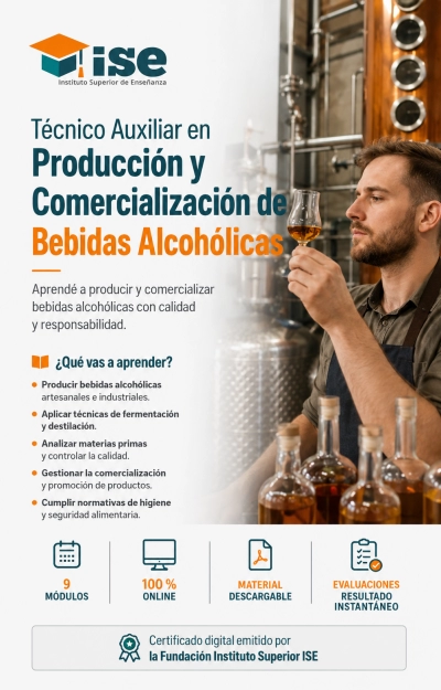 Técnico Auxiliar en Producción y Comercialización de Bebidas Alcohólicas + IA