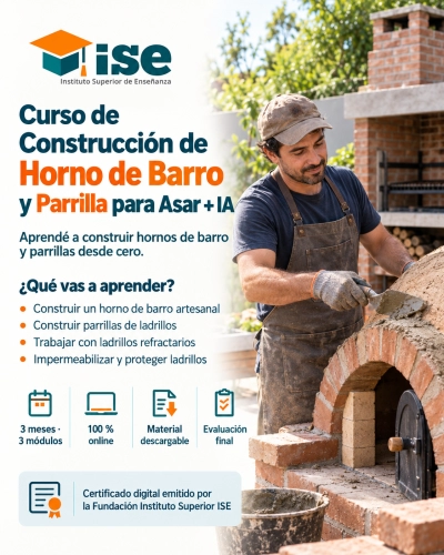 Curso de Construcción de Horno de Barro y Parrilla para Asar + IA