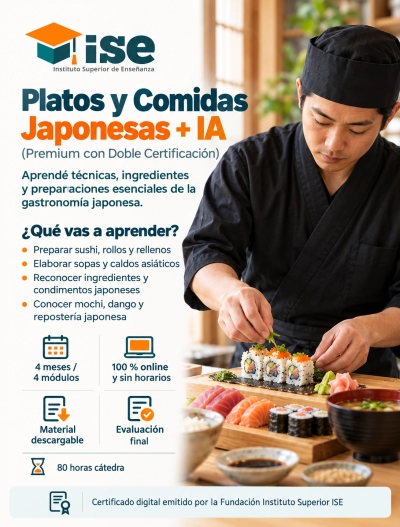 Platos y Comidas Japonesas + IA (Premium con Doble Certificación)