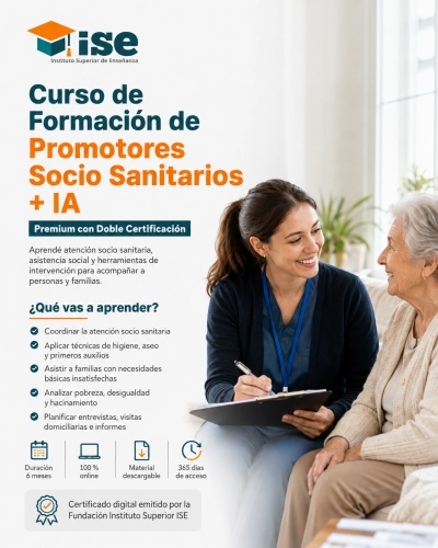 Curso de Formación de Promotores Socio Sanitarios + IA (Premium con Doble Certificación)