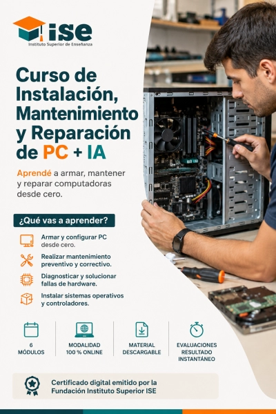 Curso de Instalación, Mantenimiento y Reparación de PC + IA