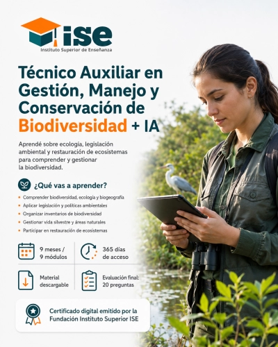 Técnico Auxiliar en Gestión, Manejo y Conservación de Biodiversidad + IA