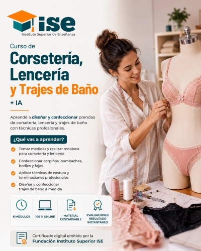 Curso de Corsetería, Lencería y Trajes de Baño + IA