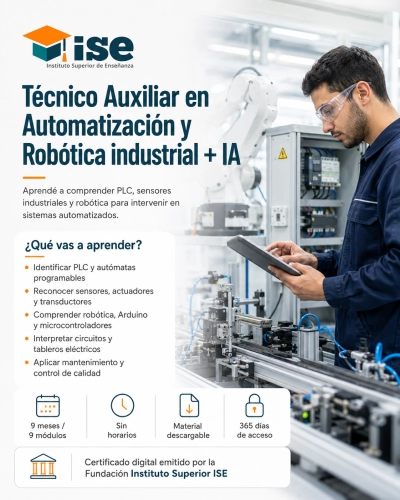 Técnico Auxiliar en Automatización y Robótica industrial + IA