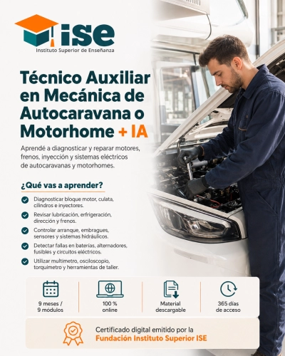 Técnico Auxiliar en Mecánica de Autocaravana o Motorhome + IA
