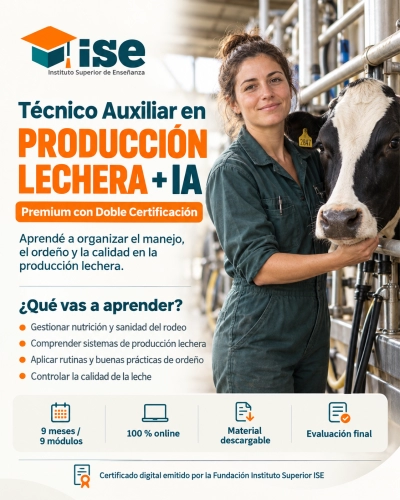 Técnico Auxiliar en Producción Lechera + IA (Premium con Doble Certificación)