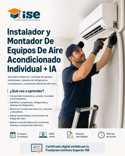 Instalador y Montador De Equipos De Aire Acondicionado Individual + IA