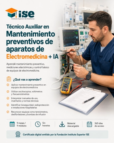 Técnico Auxiliar en Mantenimiento preventivos de aparatos de Electromedicina + IA