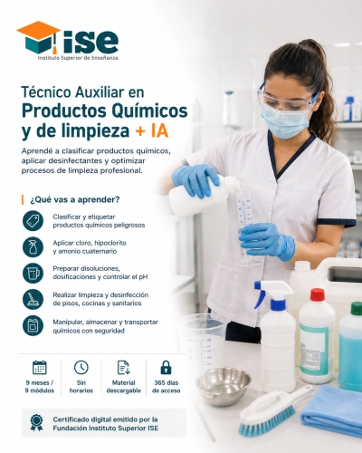 Técnico Auxiliar en Productos Químicos y de limpieza + IA