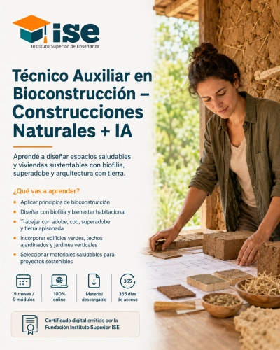 Técnico Auxiliar en Bioconstrucción – Construcciones Naturales + IA